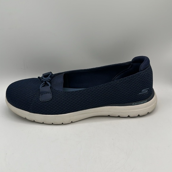 Skechers navy Flex Peony Goga Mat Flex Comfort air cooled sneakers, size 6.5 - Picture 7 of 8